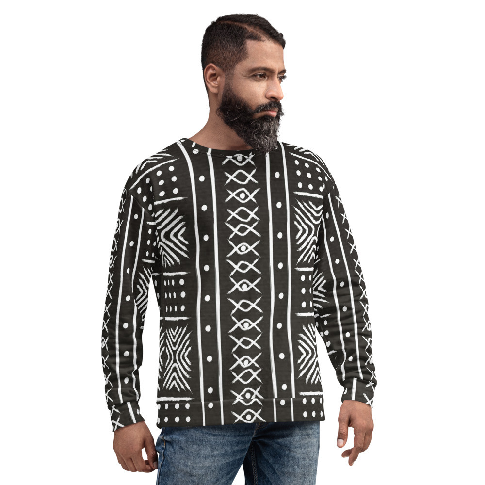 Black Mud Cloth Inspired Unisex Sweatshirt II