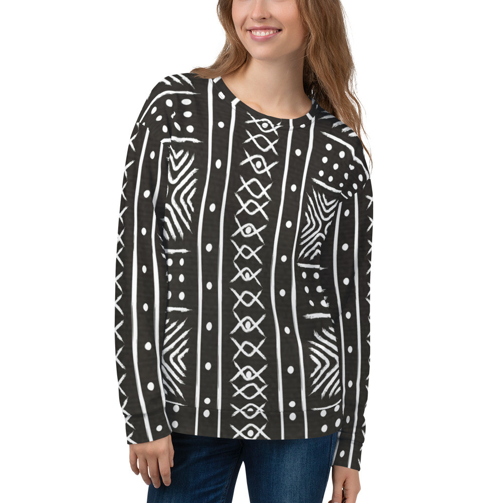 Black Mud Cloth Inspired Unisex Sweatshirt II