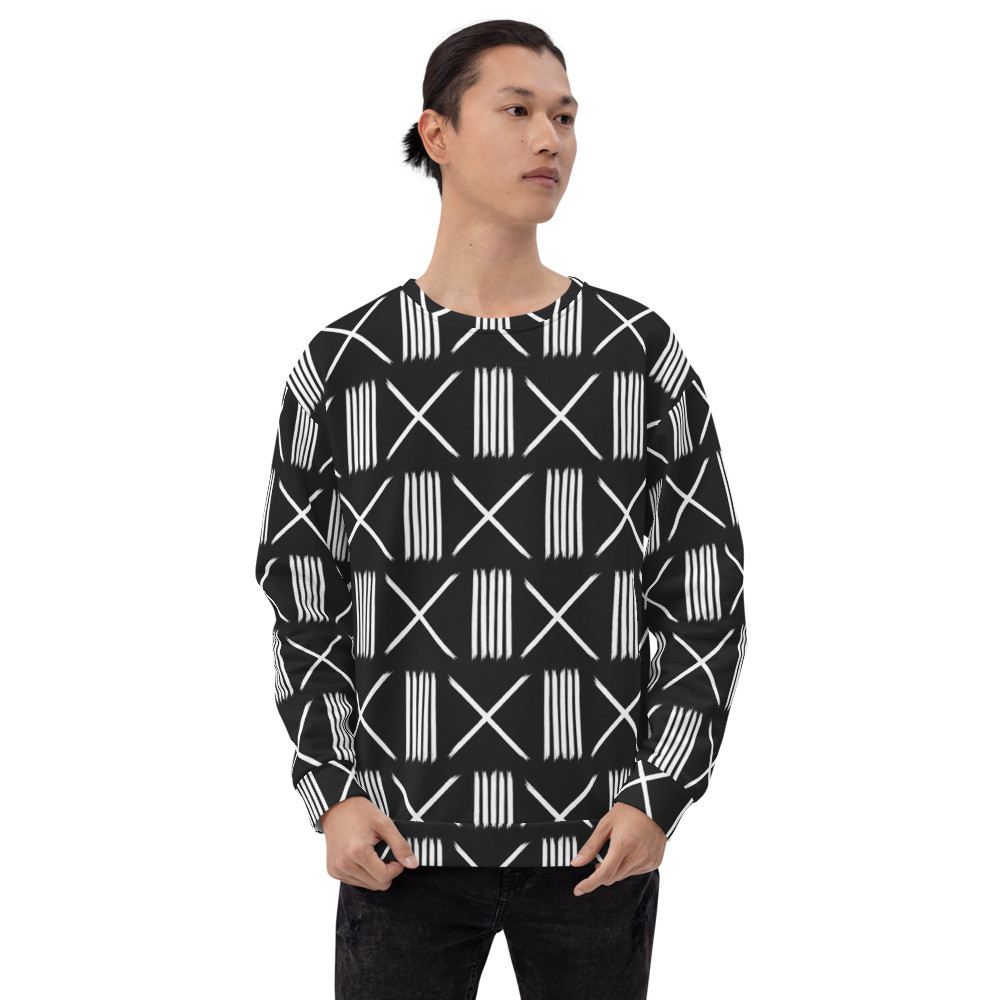 Black Mud Cloth Inspired Unisex Sweatshirt III