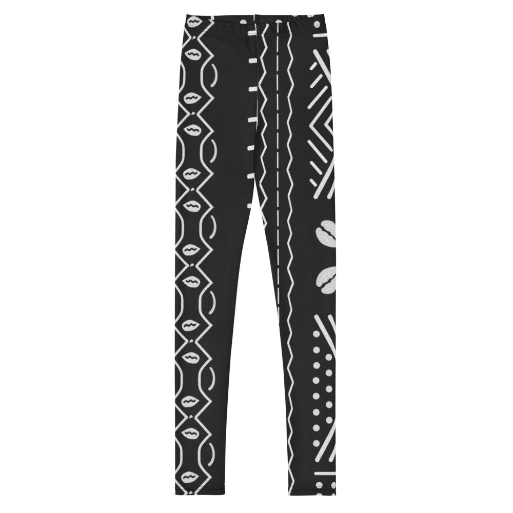 Youth Black Mud Cloth Inspired IV Leggings