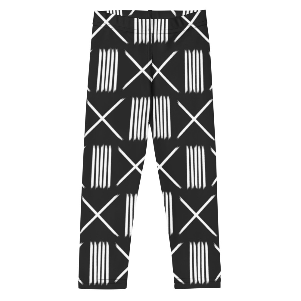 Kid's Black Mud Cloth Inspired III Leggings