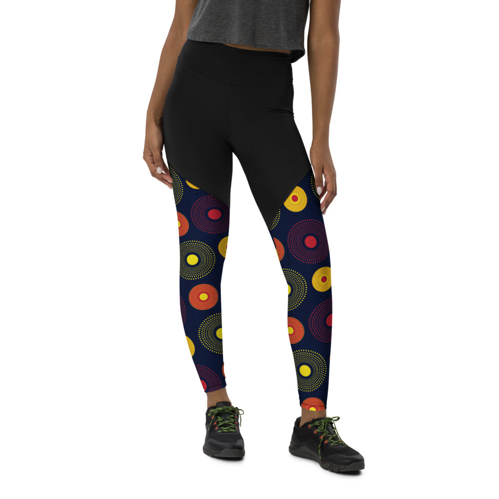 Ankara Circles Sports Leggings