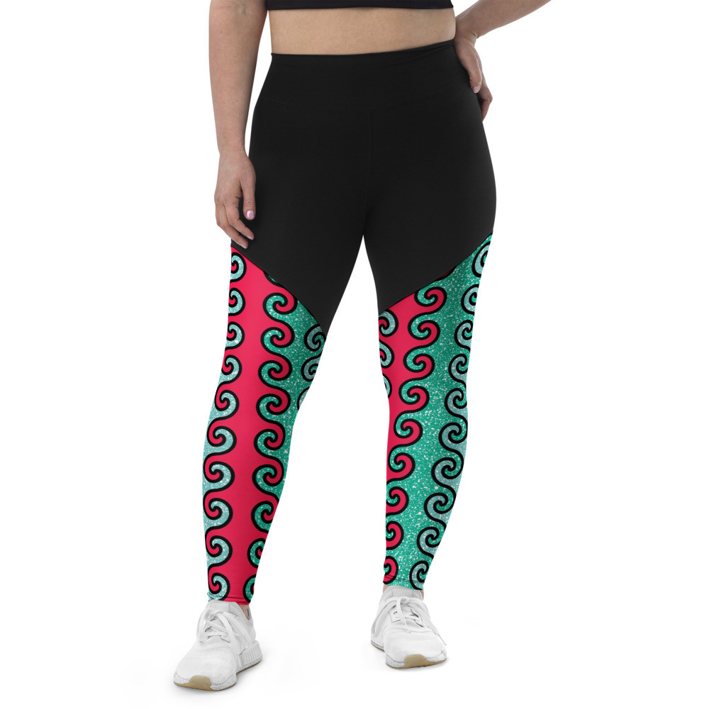 Intertwined Curls Sports Leggings