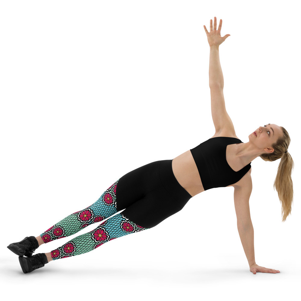 Pink Flowers Sports Leggings