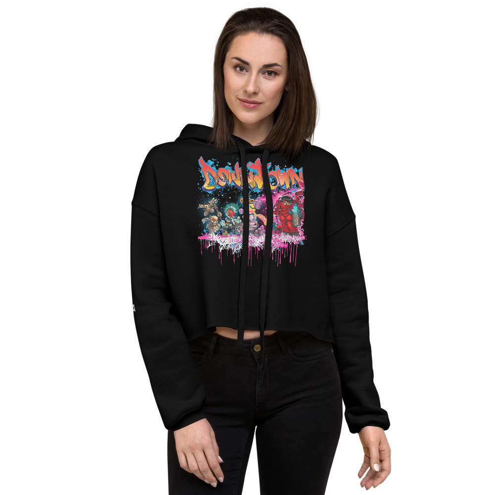 DOWNTOWN Cvr #1  Girls Crop Hoodie