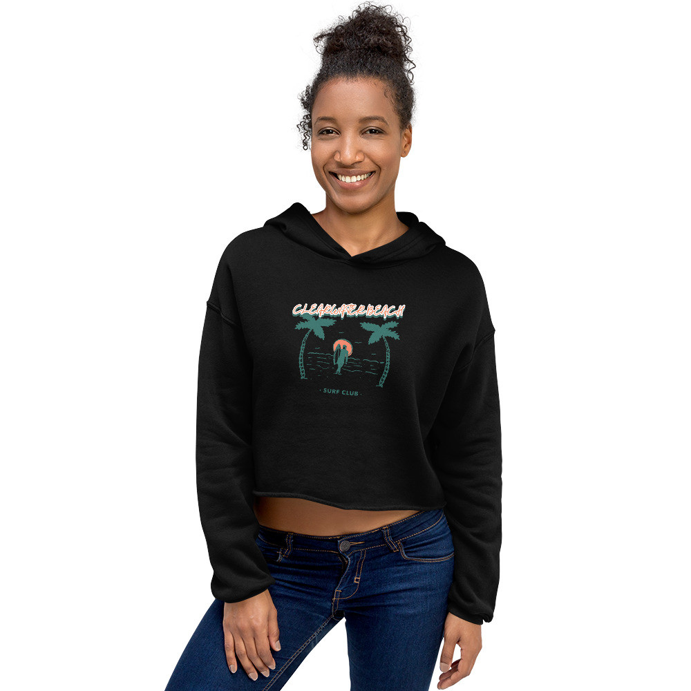 Clearwater Beach Surf Club Crop Hoodie
