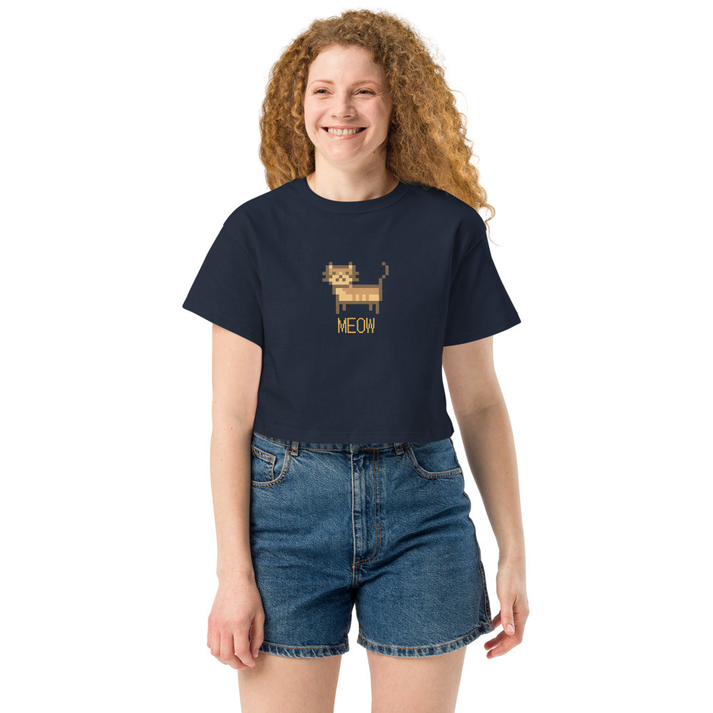 Champion crop top "meow"