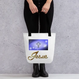 Bolsa de tela Jesús y cruz