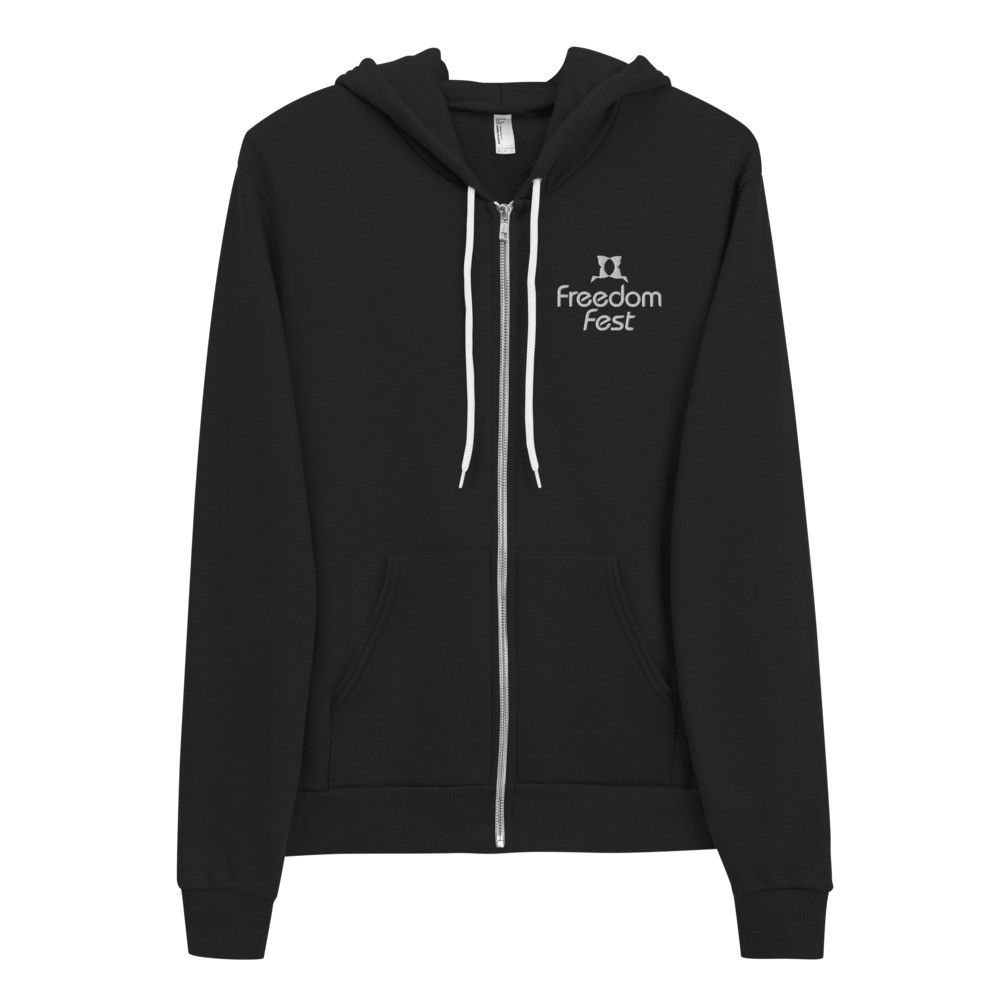 FreedomFest Logo - Embroidered Unisex Fleece Zip Up Hoodie