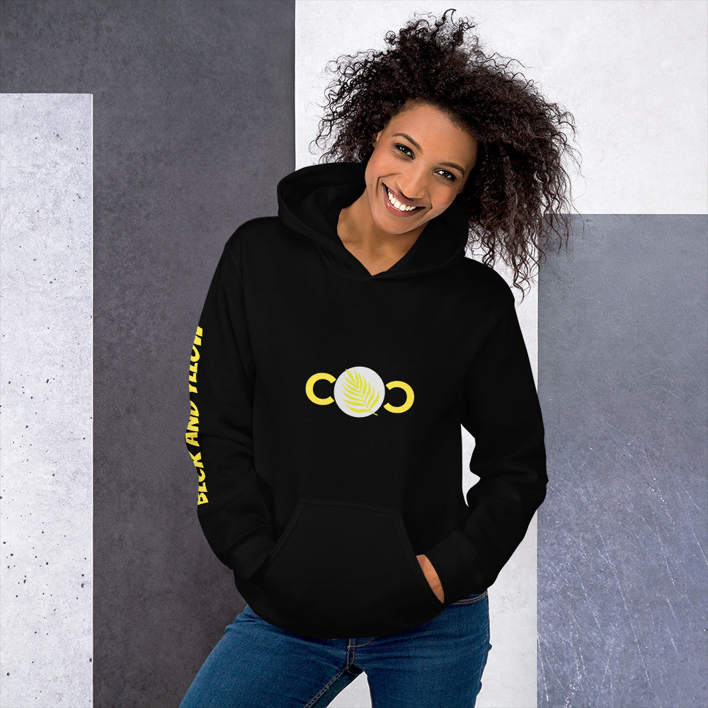 Blvck And Y3llow Collection Unisex Hoodie (Enlarged logo)
