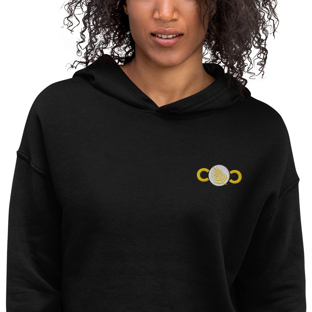 Blvck & Yɘllow Crop Hoodie