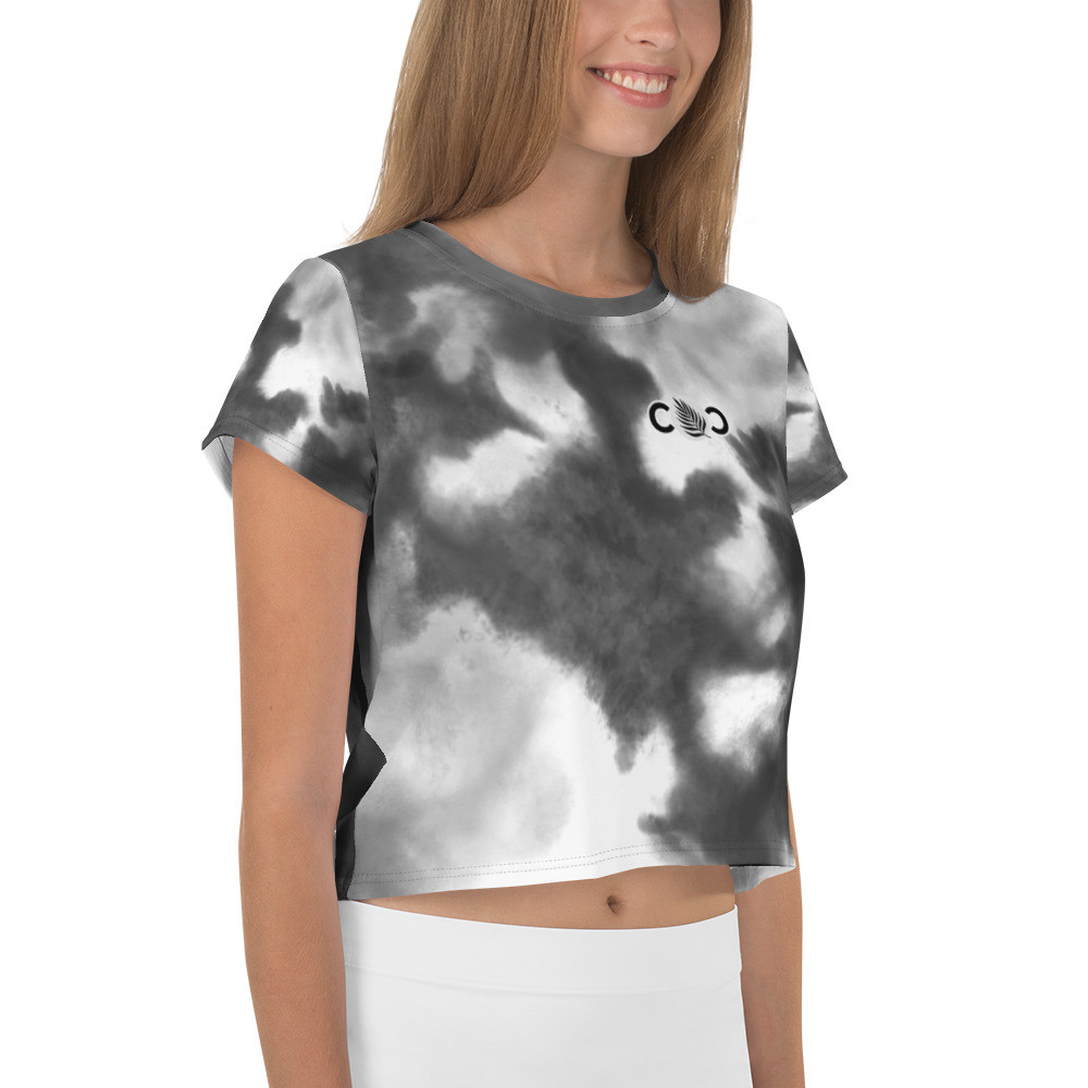 All-Over Night Sky Print Crop Tee