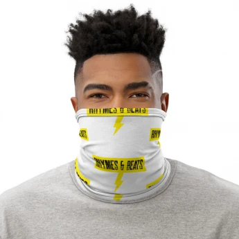 Rhymes and Beats Gold Lightning Neck Gaiter