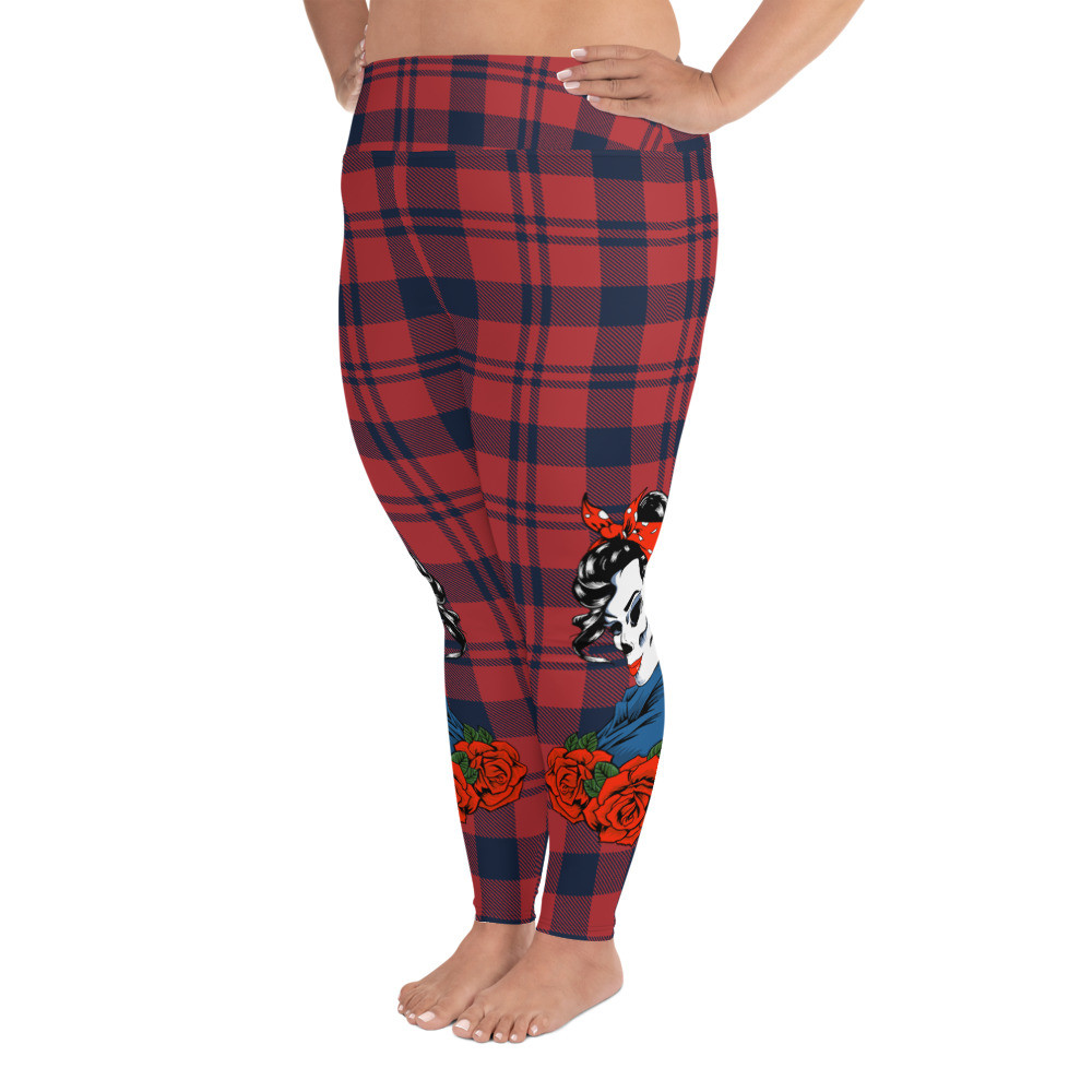 Rebelde Plaid Yoga  Leggings (Plus Size)