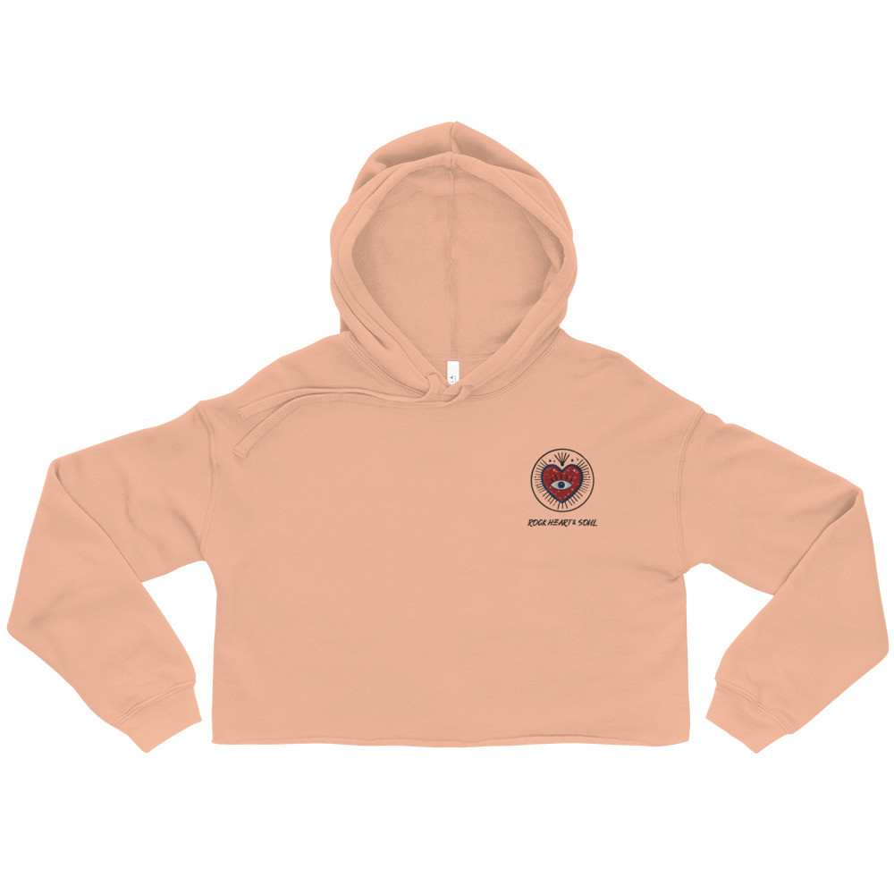 Rock Heart & Soul Embroidered Crop Hoodie