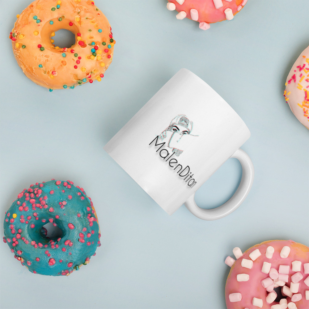 White glossy mug MalenDitan