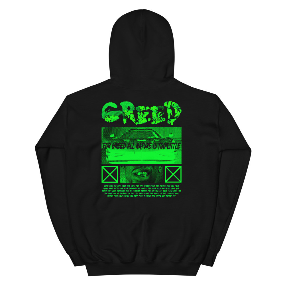 GREED DANTE'S INFERNO UNISEX HOODIE VIRTUE404 STREETWEAR