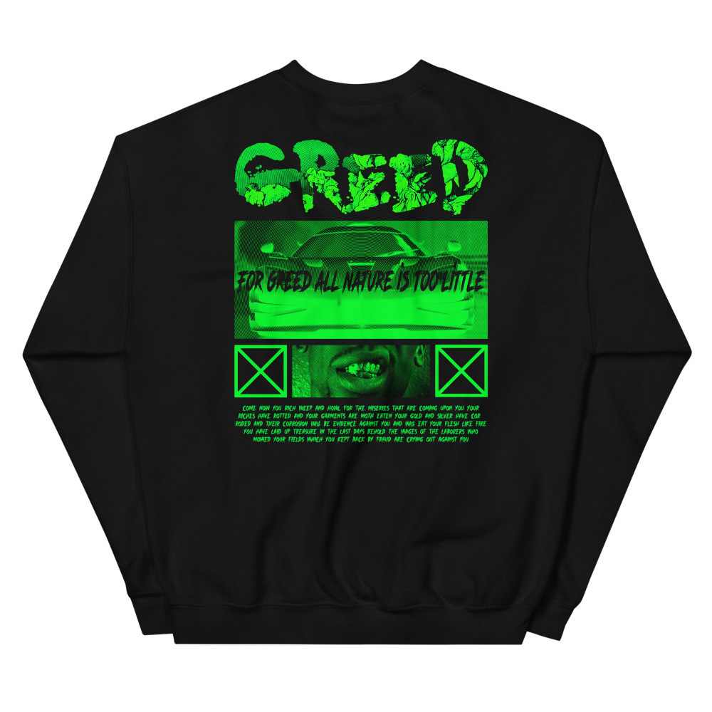 GREED DANTE'S INFERNO UNISEX SWEATSHIRT VIRTUE404 STREETWEAR
