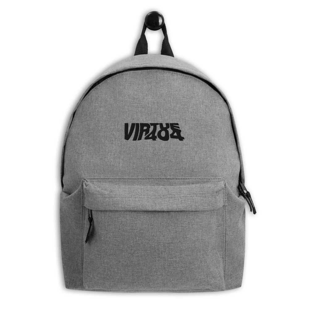 VIRTUE404 Light Grey Embroidered Backpack