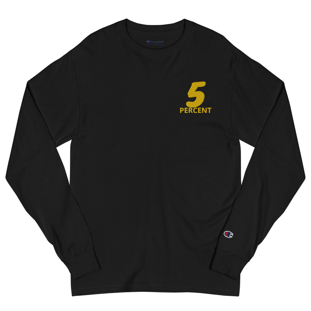 5 % Embroidered Men's Champion Long Sleeve Shirt