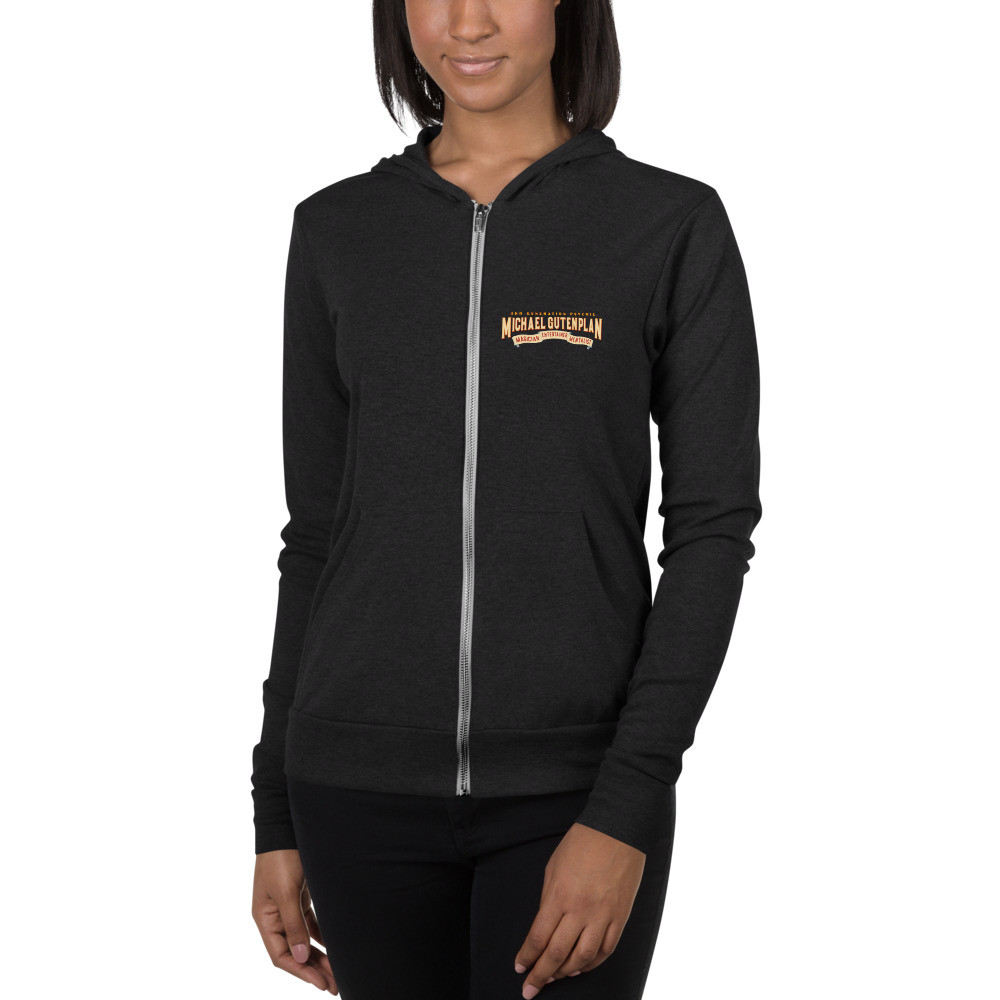 Light weight hoodie (front and back - unisex, order one size larger than you normally are!)