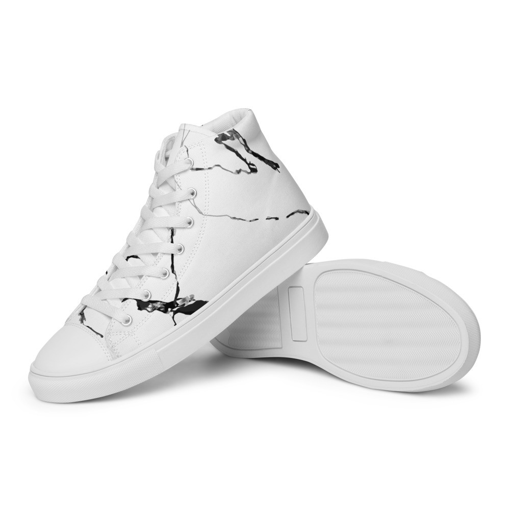 Marble Pattern Men’s high top canvas shoes