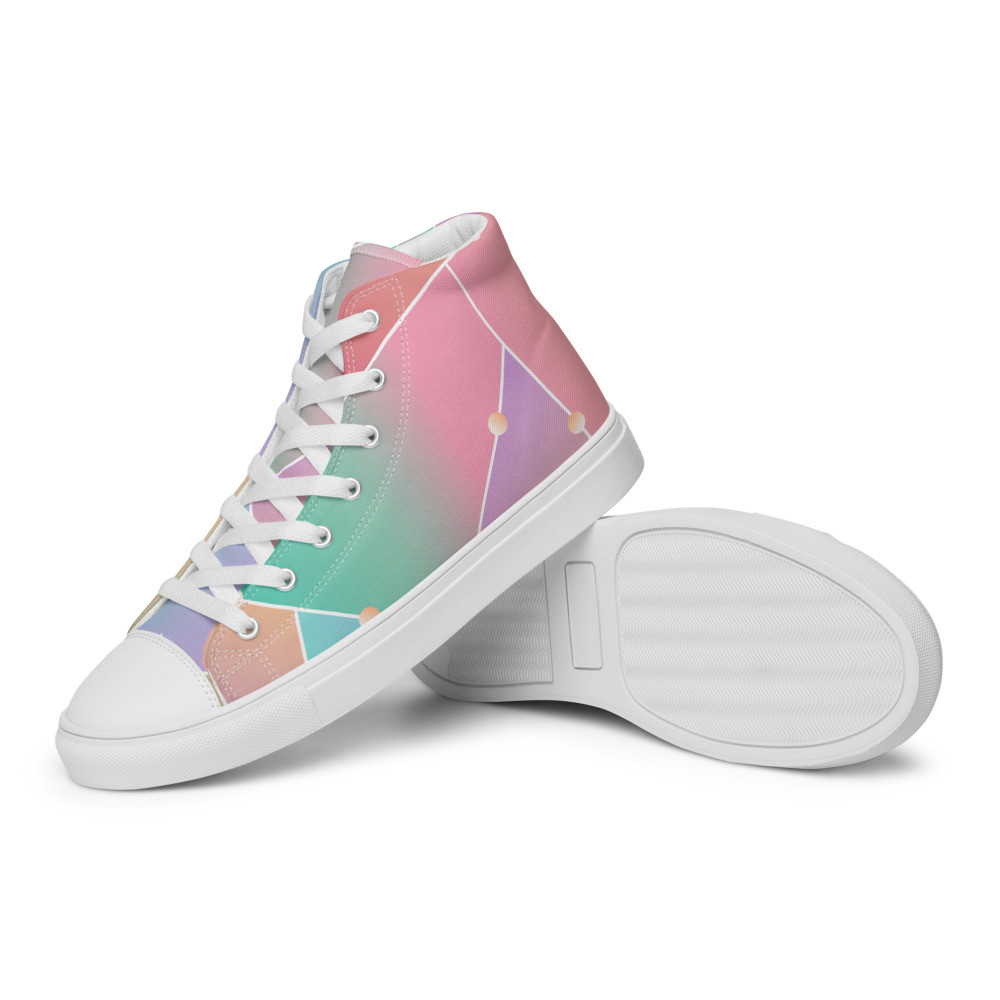Glass Pattern Men’s high top canvas shoes