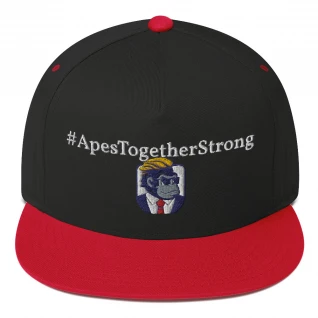 "Hashtag ApesTogetherStrong" - Flat Bill Cap (White Stitching) Embroidered