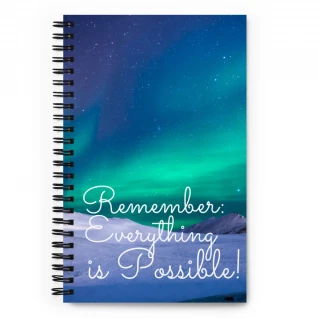 Notebook "Remember Everything is Possible!" Spiral notebook (140 pages) FREE Shipping