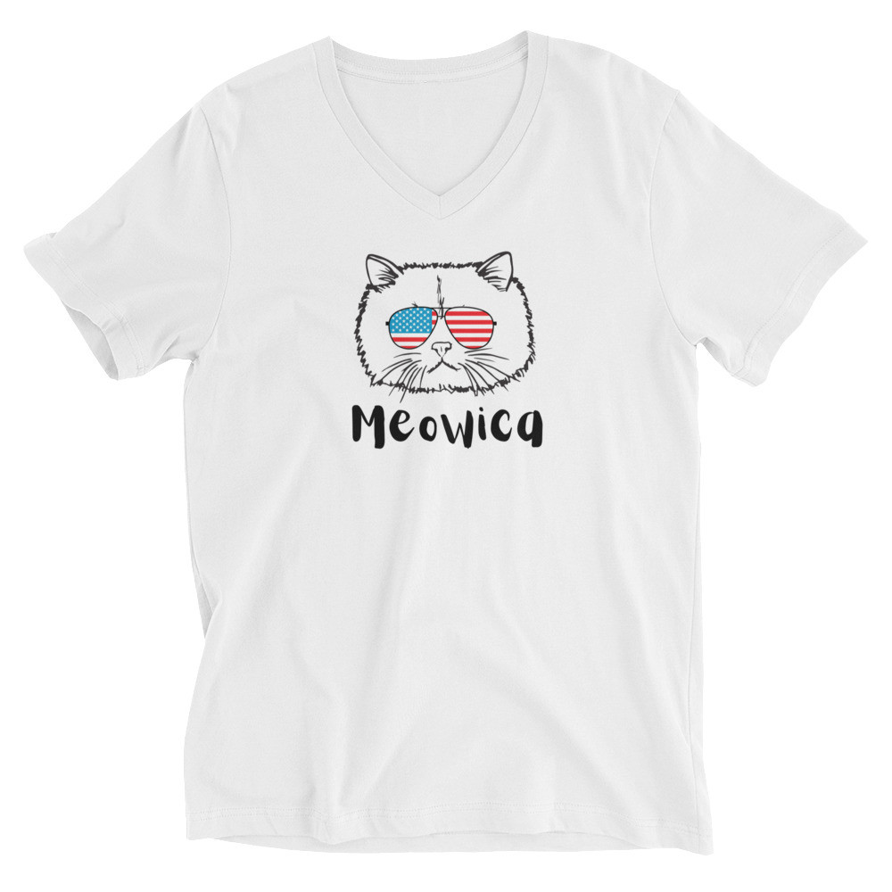 Meowica - Unisex V Neck Tee