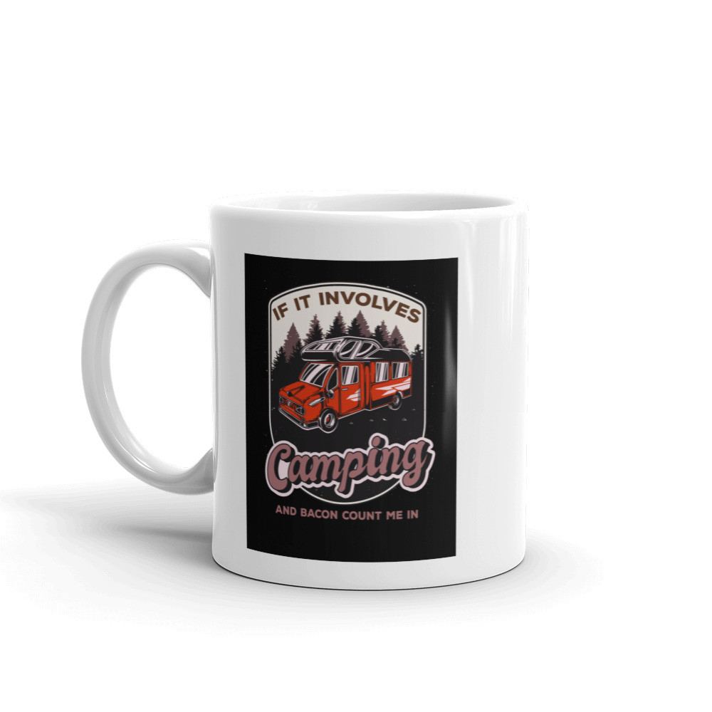 White glossy mug - Camping