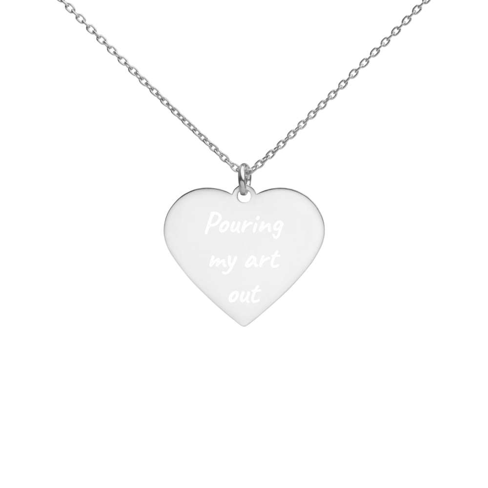 Engraved Silver Heart Necklace