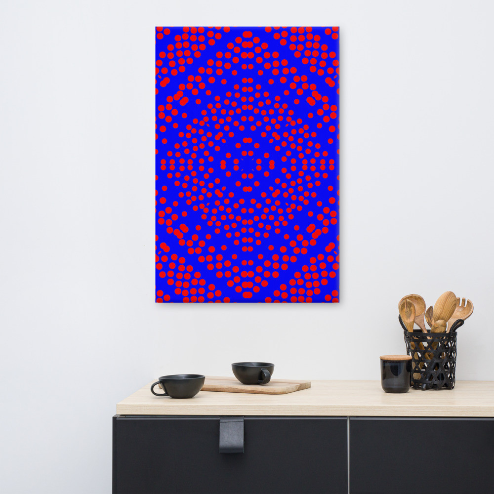 Canvas Kachel blau rot