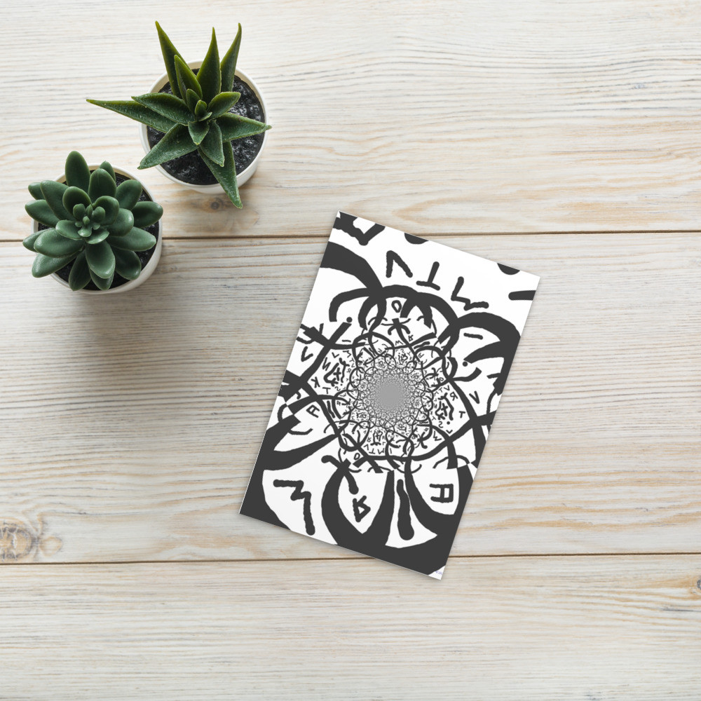 Standard Kunst Postkarte schwarz weiss dELLaS 2021