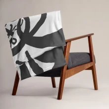 Throw Blanket schwarz weiss Zeichen