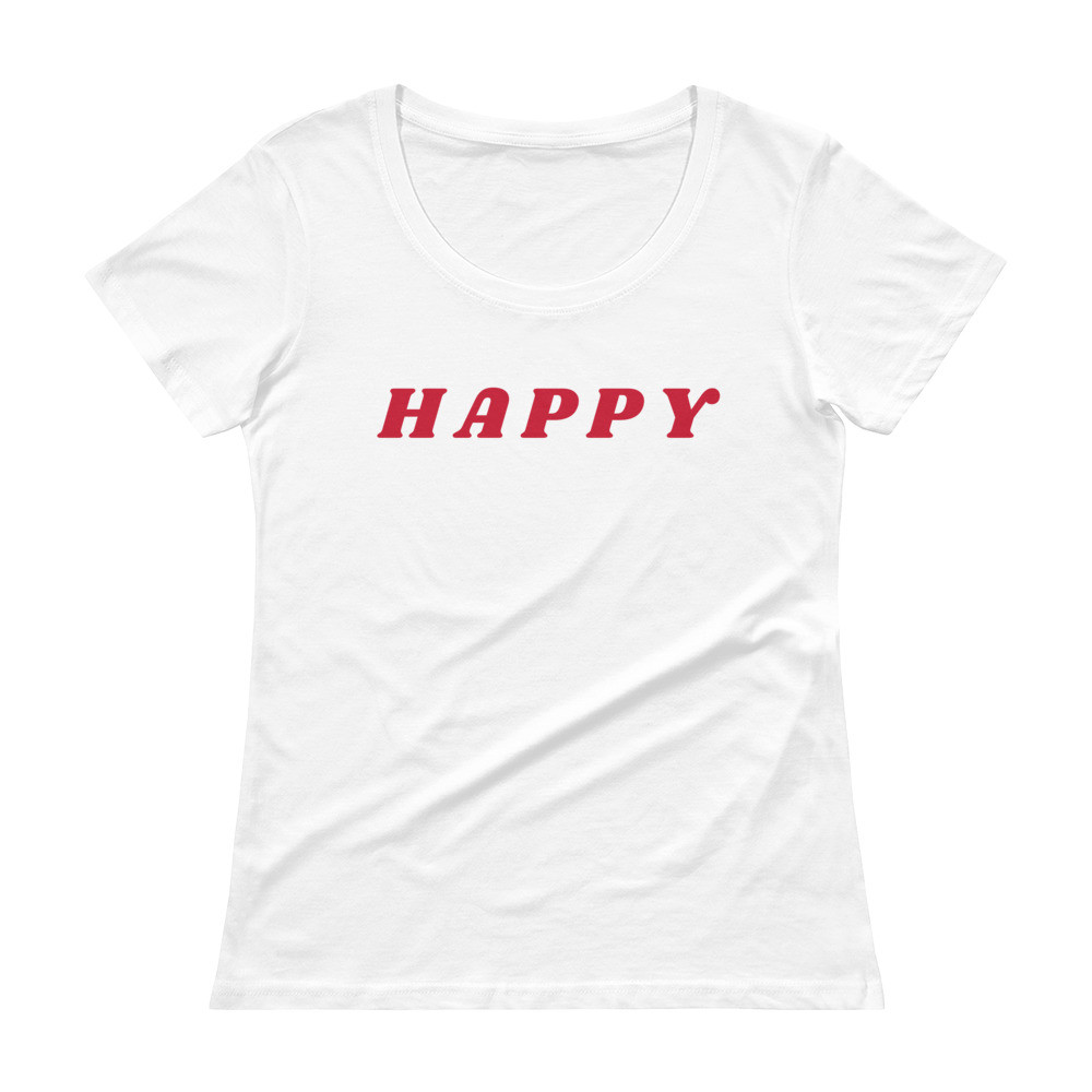 Happy - Ladies' Scoopneck T-Shirt