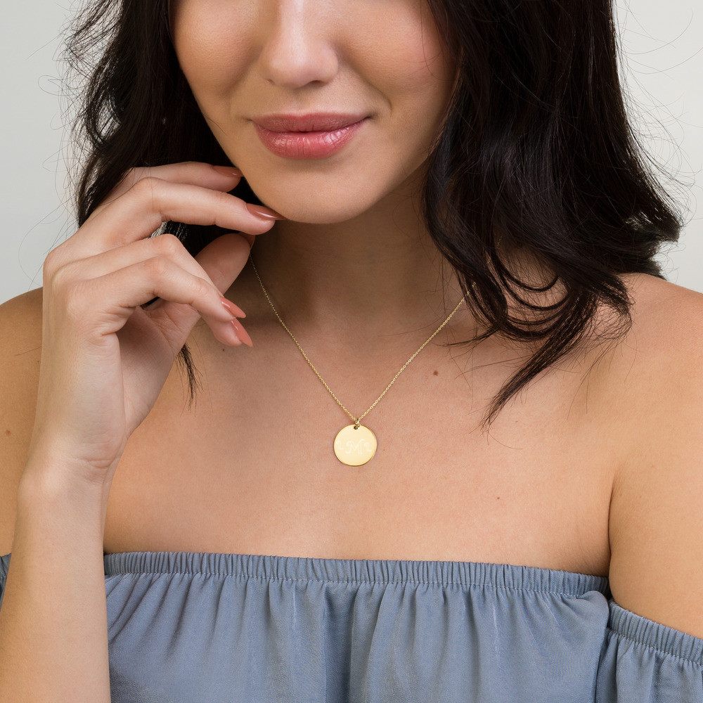LML - Engraved Silver Disc Necklace