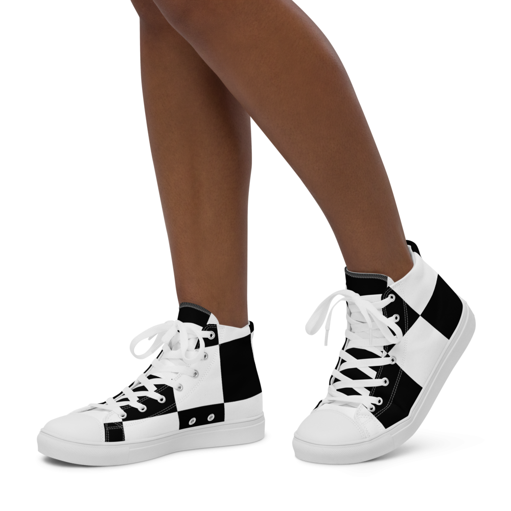 Women’s high top canvas shoes Black and white