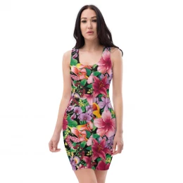 Liliac n Pink Florals Print Design Dress