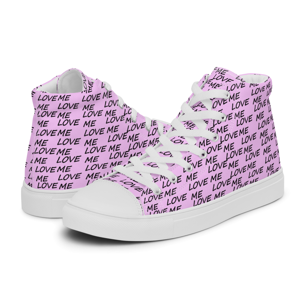 Pink Love Me - Gen Z Moma - Women’s high top canvas shoes