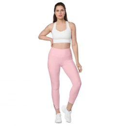 Pink Rose - Leggings with pockets with style Pink