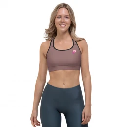 Kisses Lips - Sports bra with style Light Wood