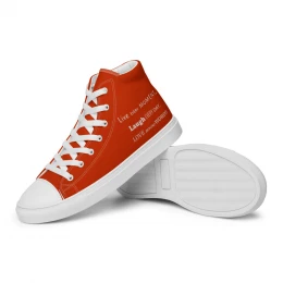 Live Love Laugh - Women’s high top canvas shoes - Hot Red