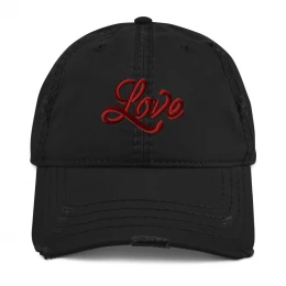 Love - Distressed Dad Hat with style