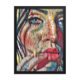 03 Bella Rose Face signed - Framed poster