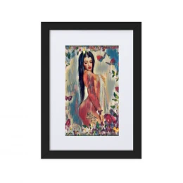 Bella Rose Shower of Lilac Butterflies - Matte Paper Framed Poster