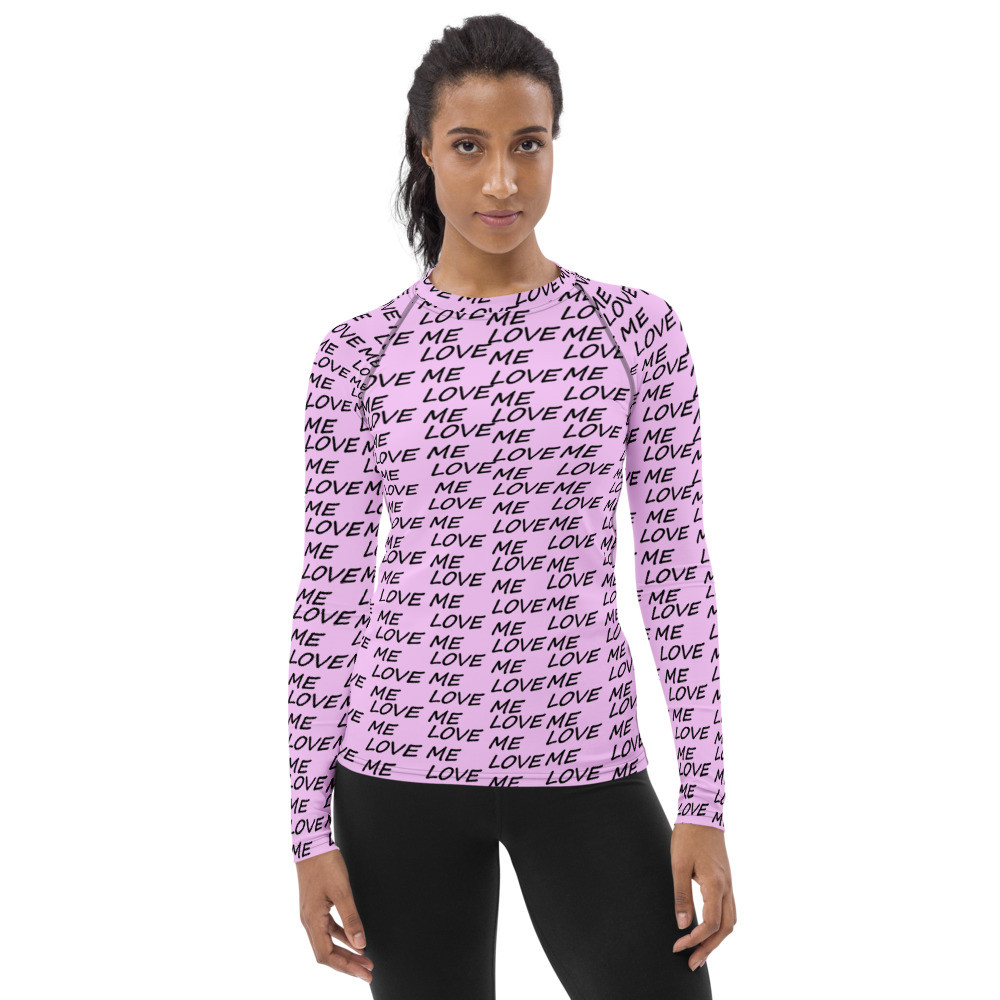 Love Me - Pink Design - Women's Rash Guard with style