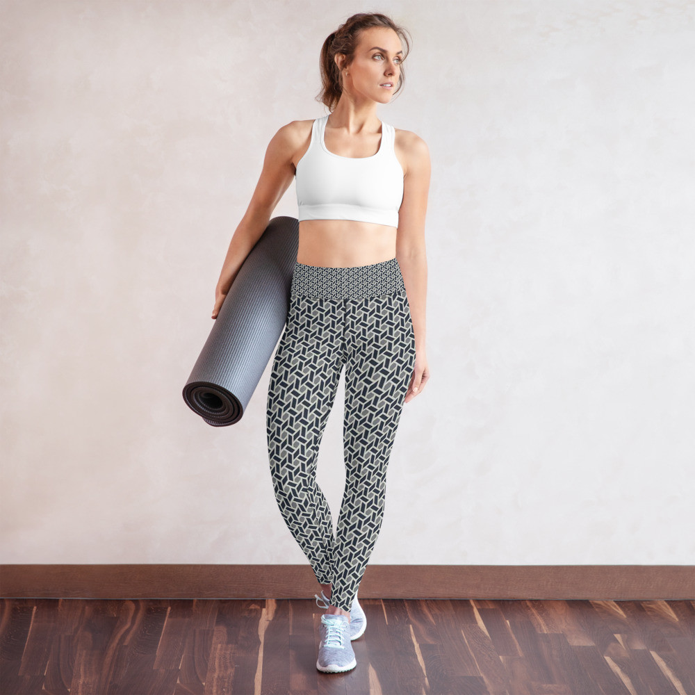 Staggered Squares Black n White - Yoga Leggings with style