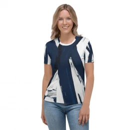 Abstract Art Navy Blue and White - Women's T-shirt with style
