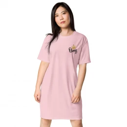 Queen with Gold Crown - Pale Pink Loose Fit T-Shirt Dress - Larger Sizes